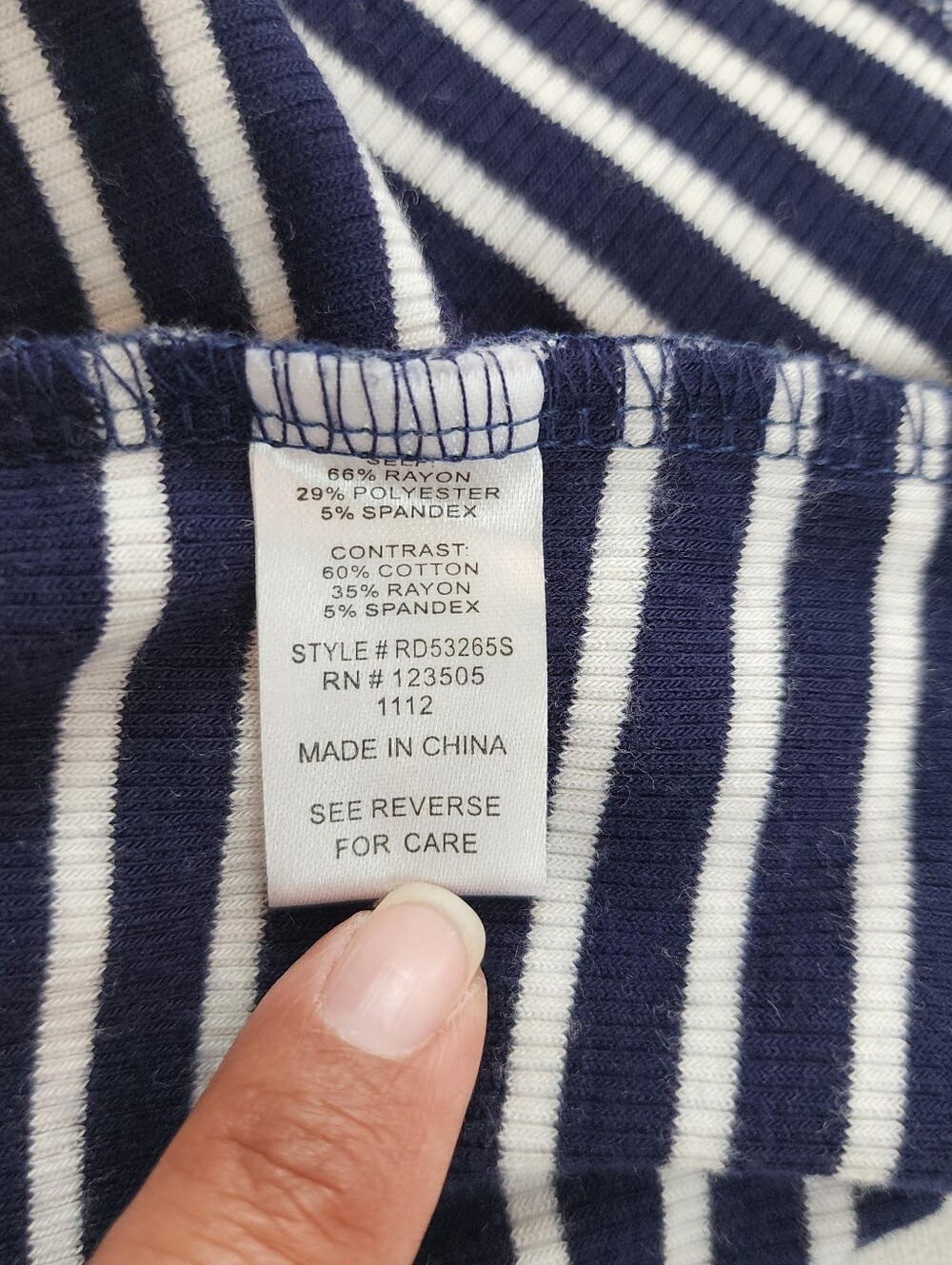 Heart & Hips Navy and White Striped Sleeveless Tank Dress Size S - Picture 4 of 6